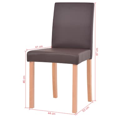 vidaXL Mesa e cadeiras de jantar 5 pcs couro artif. carvalho castanho[13/13]