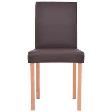 vidaXL Mesa e cadeiras de jantar 5 pcs couro artif. carvalho castanho[7/13]
