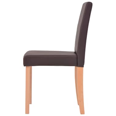 vidaXL Mesa e cadeiras de jantar 5 pcs couro artif. carvalho castanho[8/13]