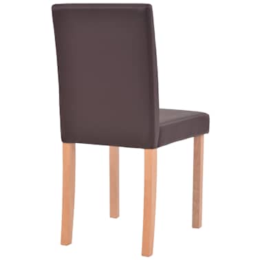 vidaXL Mesa e cadeiras de jantar 5 pcs couro artif. carvalho castanho[9/13]