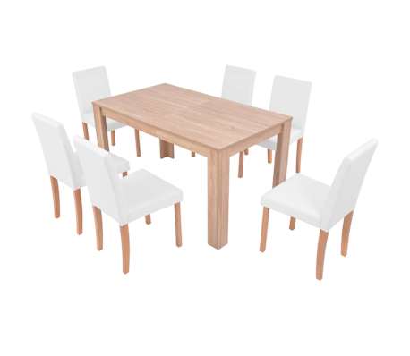 vidaXL Tavolo da pranzo con struttura a Y 80x50x75,5 cm in legno massiccio di pino e acciaio