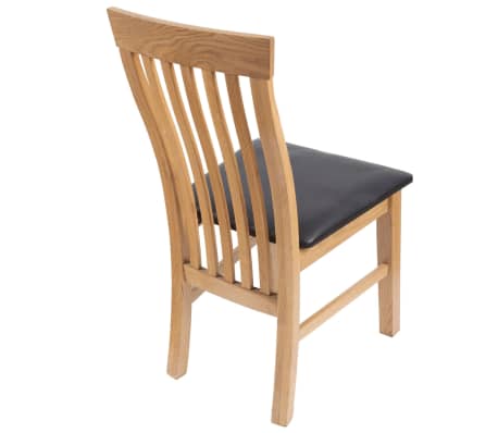 vidaXL Chaises à dîner 2 pcs Bois de chêne massif et similicuir vidaXL Chaises à dîner 2 pcs Bois de chêne massif et similicuir