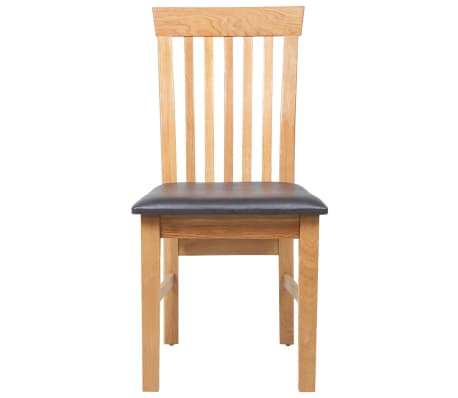 vidaXL Chaises à dîner 2 pcs Bois de chêne massif et similicuir vidaXL Chaises à dîner 2 pcs Bois de chêne massif et similicuir