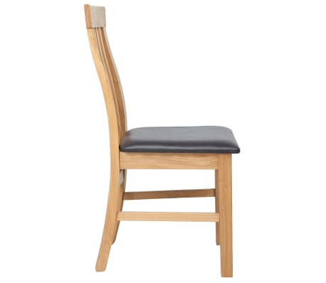 vidaXL Chaises à dîner 2 pcs Bois de chêne massif et similicuir vidaXL Chaises à dîner 2 pcs Bois de chêne massif et similicuir