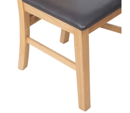 vidaXL Chaises à dîner 2 pcs Bois de chêne massif et similicuir vidaXL Chaises à dîner 2 pcs Bois de chêne massif et similicuir