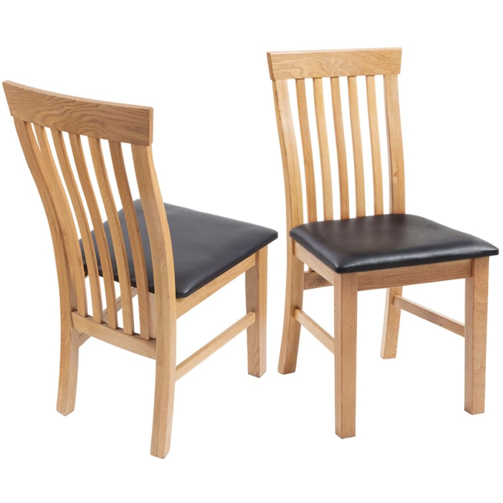 Jedálenské stoličky 4 ks, dubový masív a umelá koža