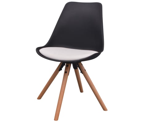 vidaXL Трапезни столове, 4 бр, черно и бяло, изкуствена кожа