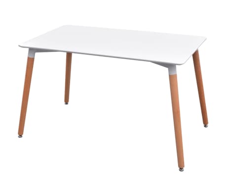 vidaXL Pětidílný jídelní set stůl a židle, bílá a tmavě šedá