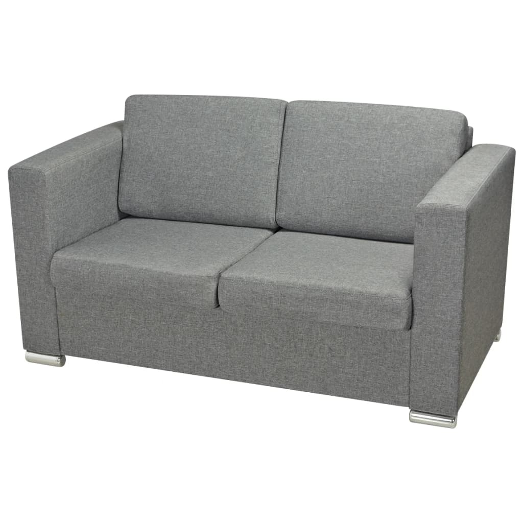 vidaXL Dvoumístná sedačka s textilním čalouněním, světle šedá