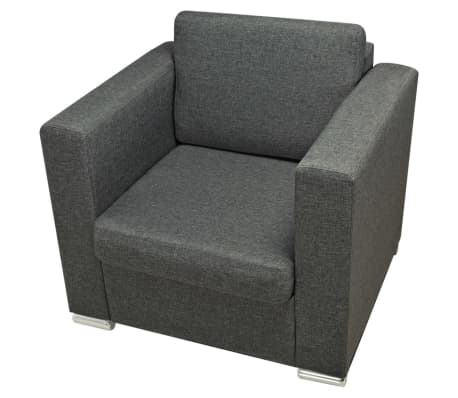 vidaXL Fauteuil stof donkergrijs