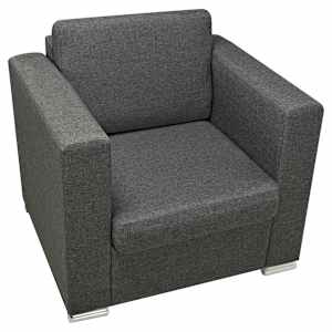 Křeslo tmavě šedé textil - obrázek 3