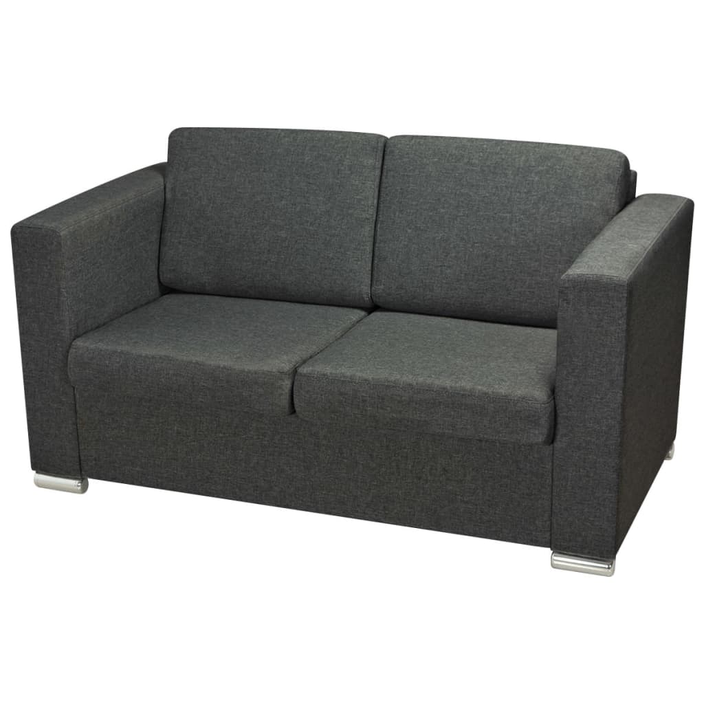 vidaXL 2 pers. sofa stof mørkegrå