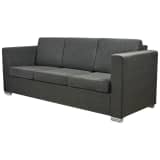 vidaXL 3-Seater Sofa Fabric Dark Grey