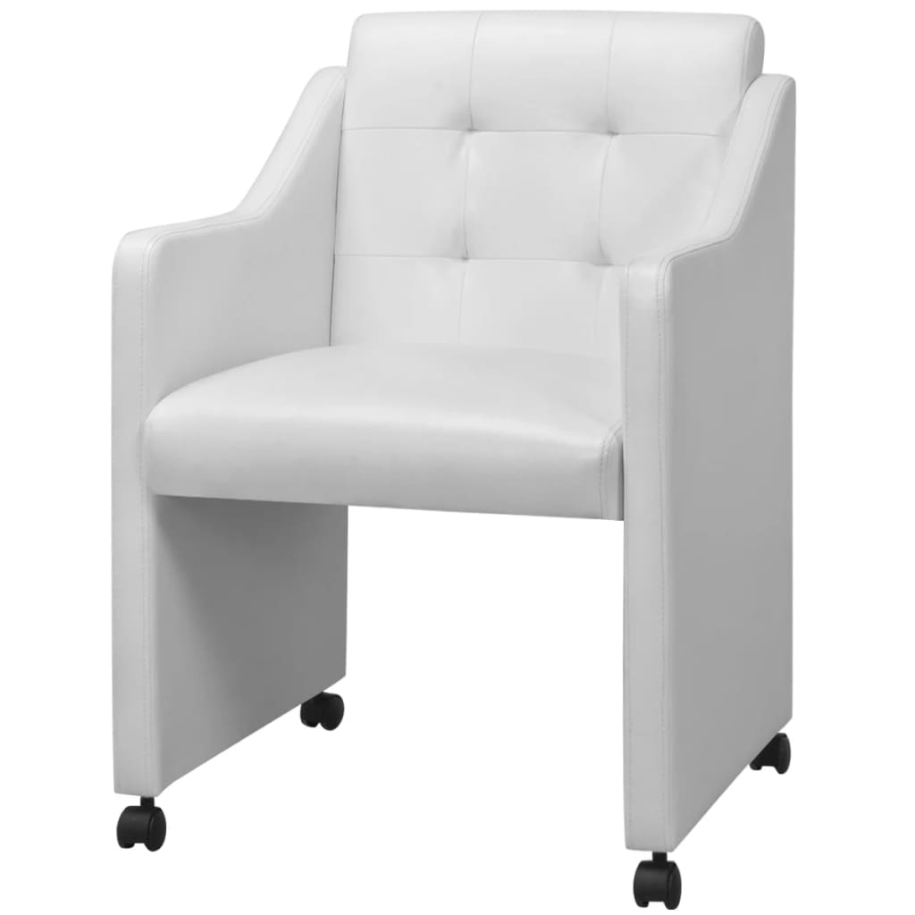 

vidaXL Eetkamerstoelen 2 st kunstleer wit
