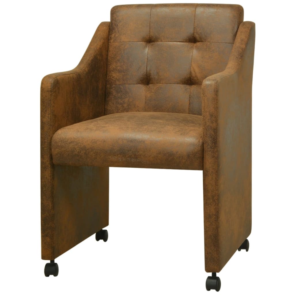 

vidaXL Eetkamerstoelen 2 st kunstleer bruin