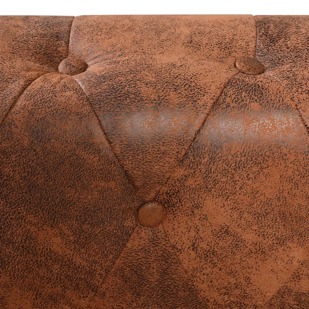Canapé D'angle Chesterfield 5 Plcs Cuir Artificiel Marron VidaXL 17 width=274