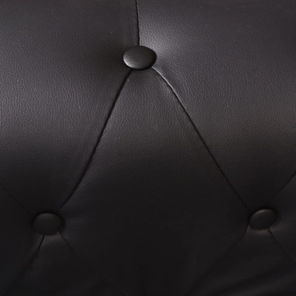 Canapé D'angle Chesterfield 6 Places Cuir Artificiel Noir VidaXL 17 width=274