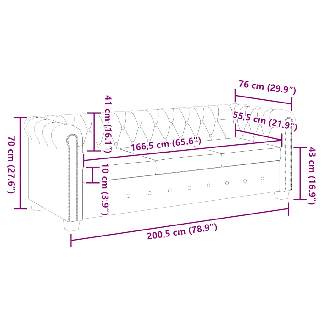 Divano Chesterfield A 3 Posti In Finta Pelle Marrone VidaXL 16 width=274