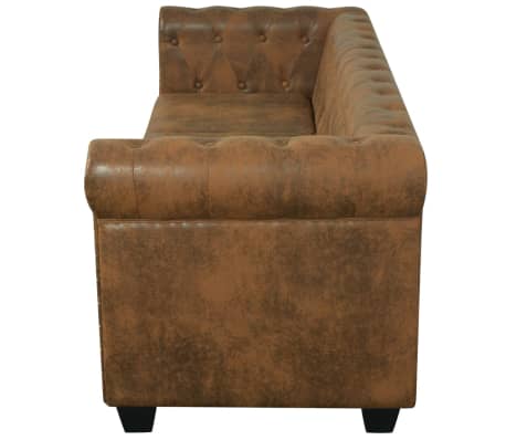 Vidaxl Chesterfield Sofa Seater Artificial Leather Brown Vidaxl Com Au