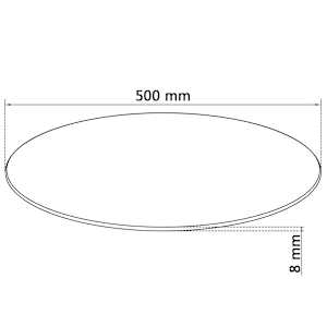 Stolní deska z tvrzeného skla kulatá 500 mm - obrázek 5