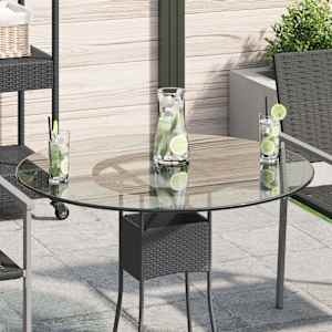 Površina za Mizo Kaljeno Steklo Okrogle Oblike 800 mm