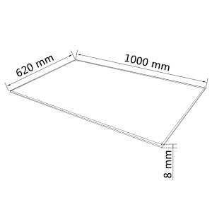 Stolní deska z tvrzeného skla obdélníková 1000x620 mm - obrázek 4