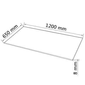 Stolní deska z tvrzeného skla obdélníková 1200x650 mm - obrázek 4