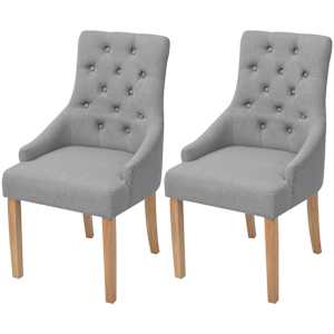 Jídelní židle 2 ks světle šedé textil - obrázek 1