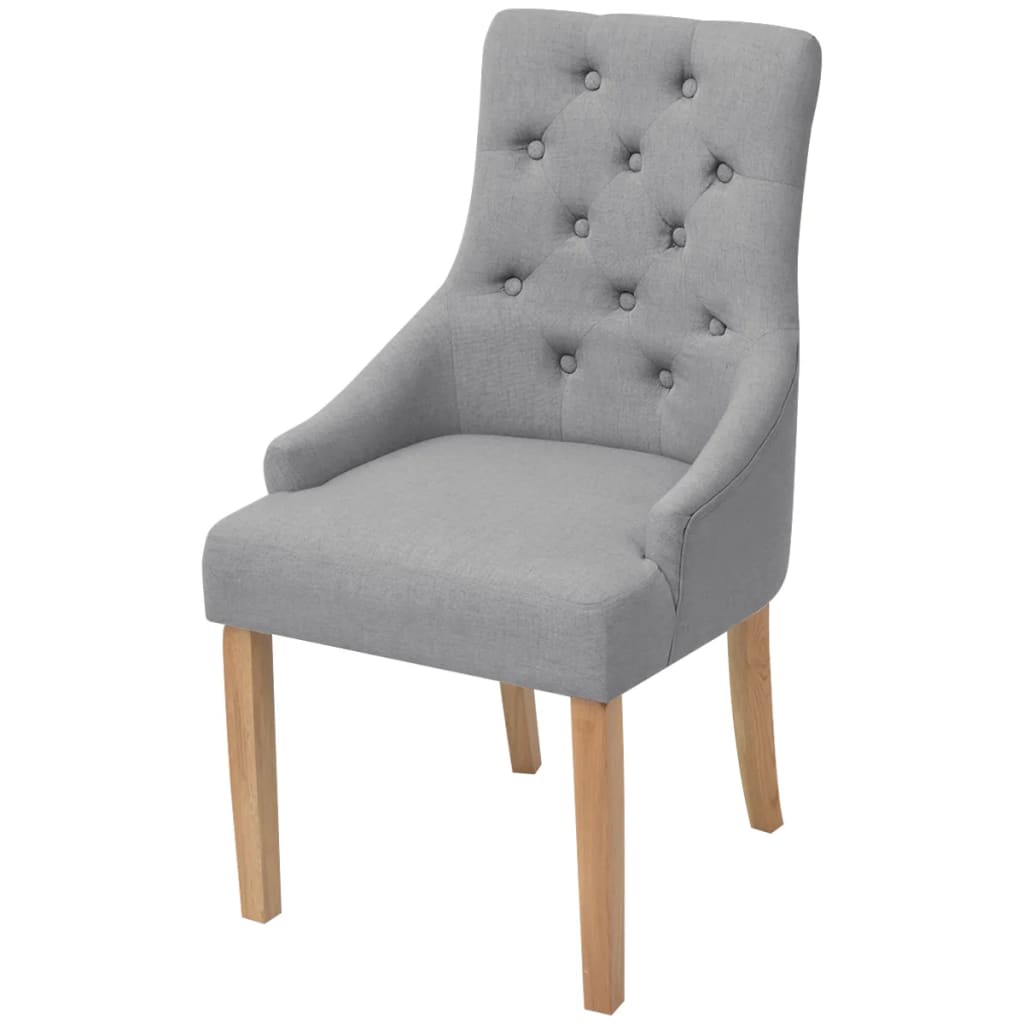 vidaXL Eetkamerstoelen 2 st stof lichtgrijs afbeelding