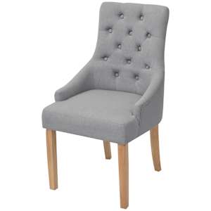 Jídelní židle 2 ks světle šedé textil - obrázek 2