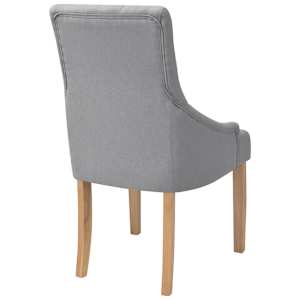 Jídelní židle 2 ks světle šedé textil - obrázek 4