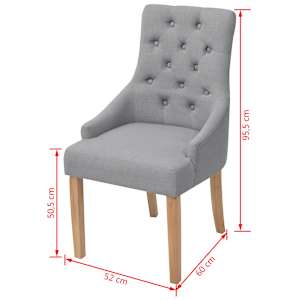 Jídelní židle 2 ks světle šedé textil - obrázek 6