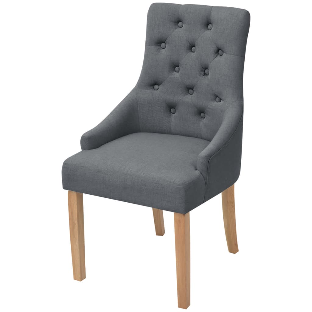 vidaXL Eetkamerstoelen 2 st stof donkergrijs afbeelding