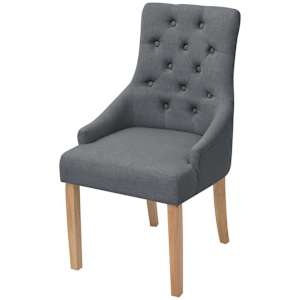 Jídelní židle 2 ks tmavě šedé textil - obrázek 2