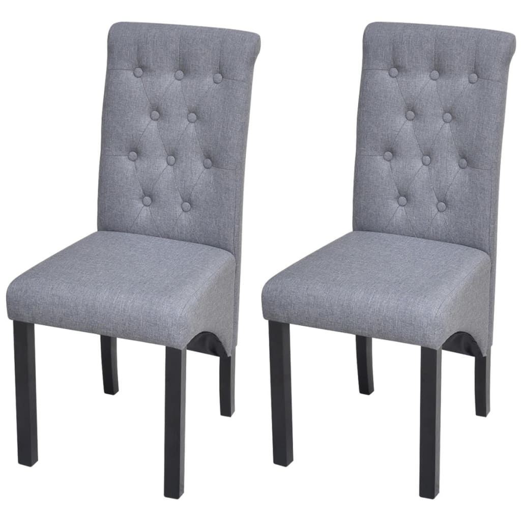 

vidaXL Dining Chairs 2 pcs Gray Fabric