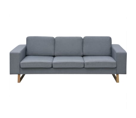 vidaXL 3-Seater Sofa Fabric Light Gray