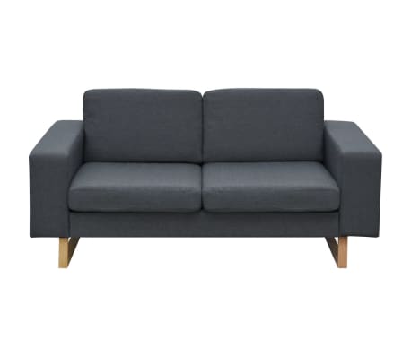 vidaXL 2-Seater Sofa Fabric Dark Gray