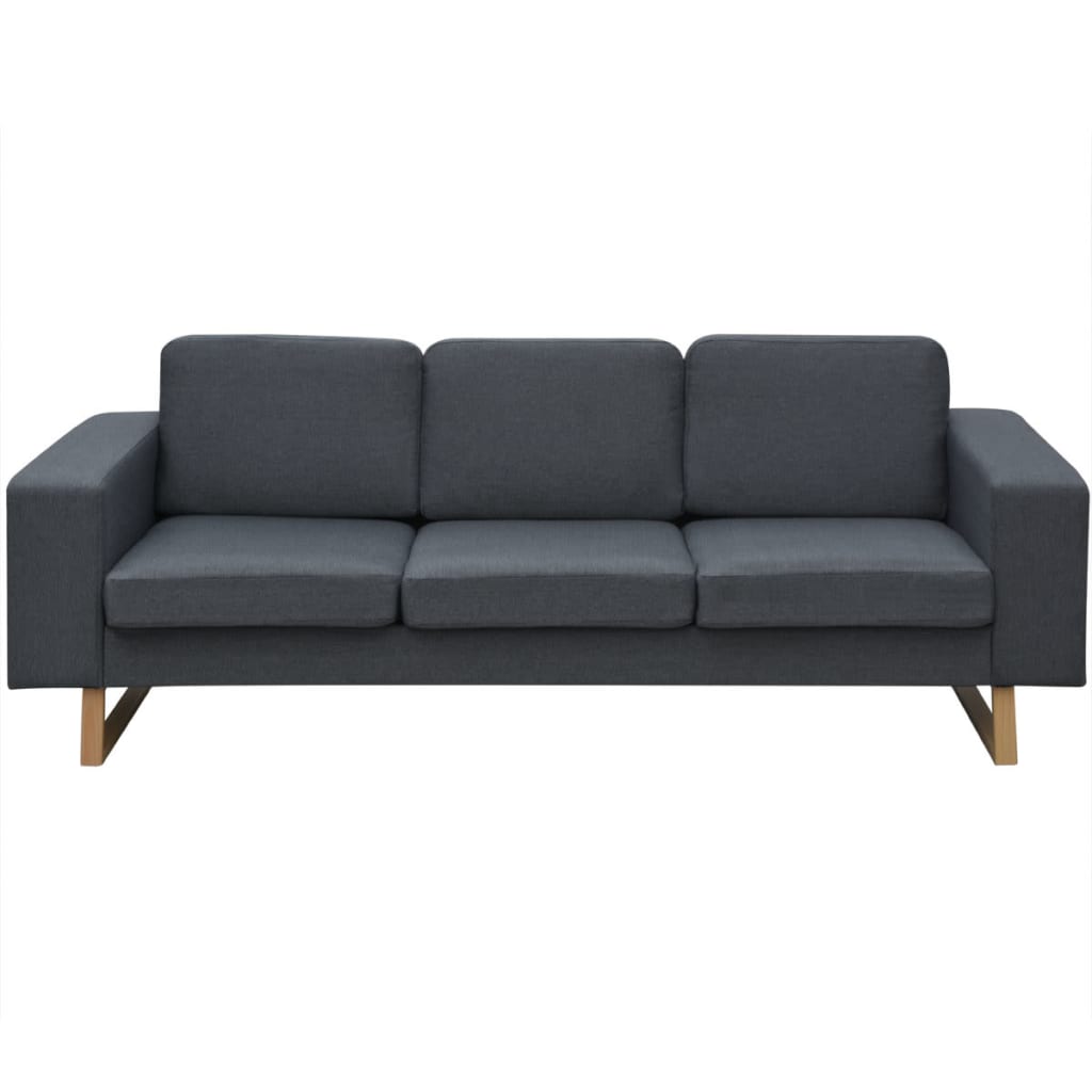 vidaXL 3-Seater Sofa Fabric Dark Gray