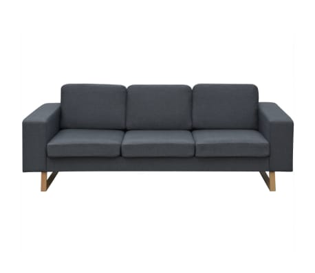 vidaXL 3-Seater Sofa Fabric Dark Gray