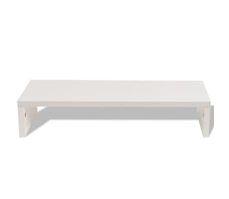 vidaXL Supporto per Monitor Truciolato 118x23,5x9 cm Bianco Staffa Porta Pc TV