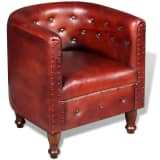vidaXL Tub Chair Real Leather Brown