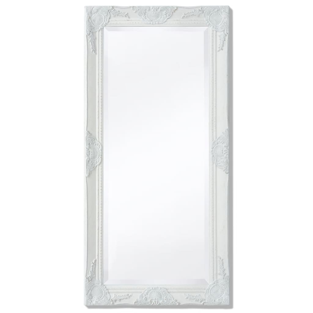 vidaXL vægspejl 100x50 cm barokstil hvid