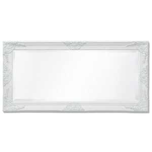 Nástěnné zrcadlo barokní styl 100 x 50 cm bílé - obrázek 5
