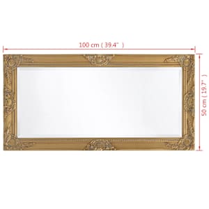 Nástěnné zrcadlo barokní styl 100 x 50 cm zlaté - obrázek 9