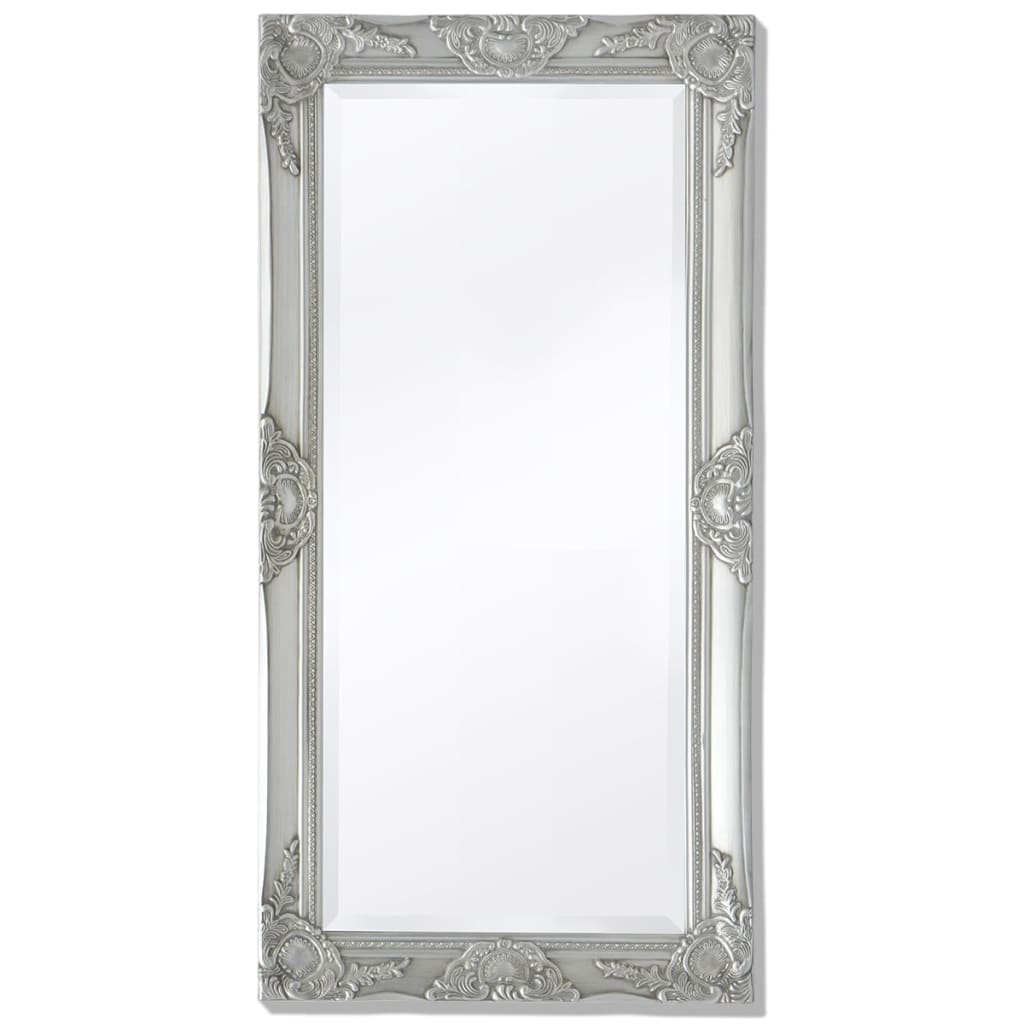 vidaXL vægspejl 100x50 cm barokstil sølvfarvet