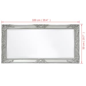 Nástěnné zrcadlo barokní styl 100 x 50 cm stříbrné - obrázek 9