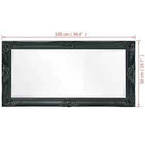 Nástěnné zrcadlo barokní styl 100 x 50 cm černé - obrázek 9