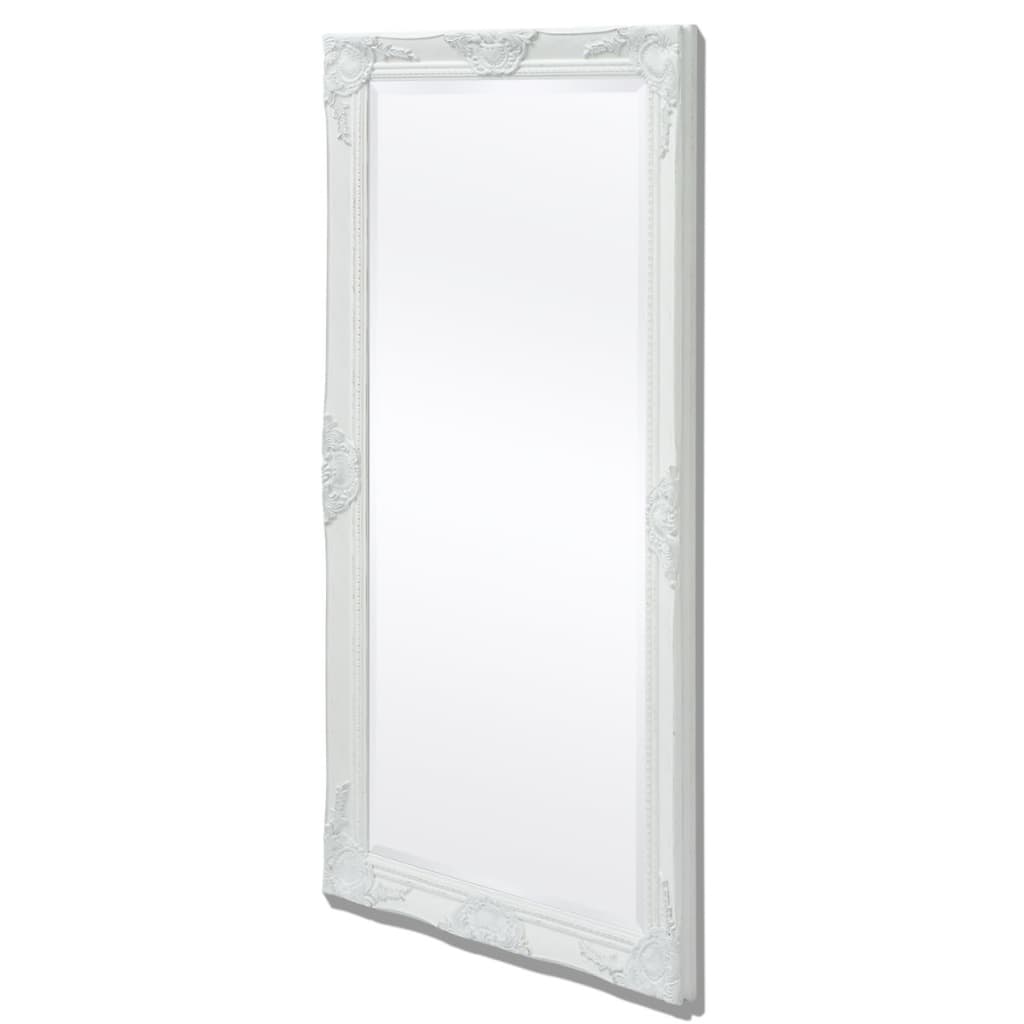 Nástěnné zrcadlo barokní styl 120x60 cm bílé