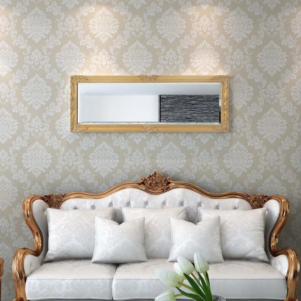 vidaXL Espejo de pared estilo barroco dorado 140x50 cm