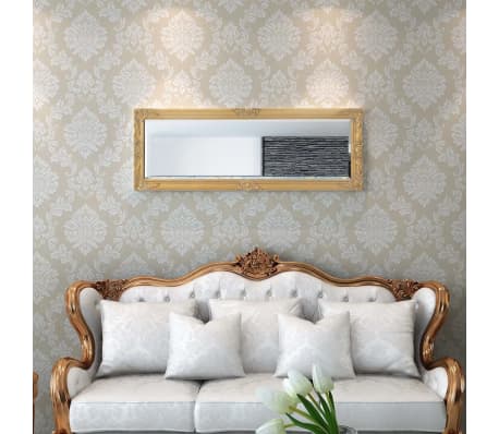 vidaXL Wall Mirror Baroque Style 140x50 cm Gold